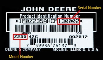 John deere lawn tractor serial number year